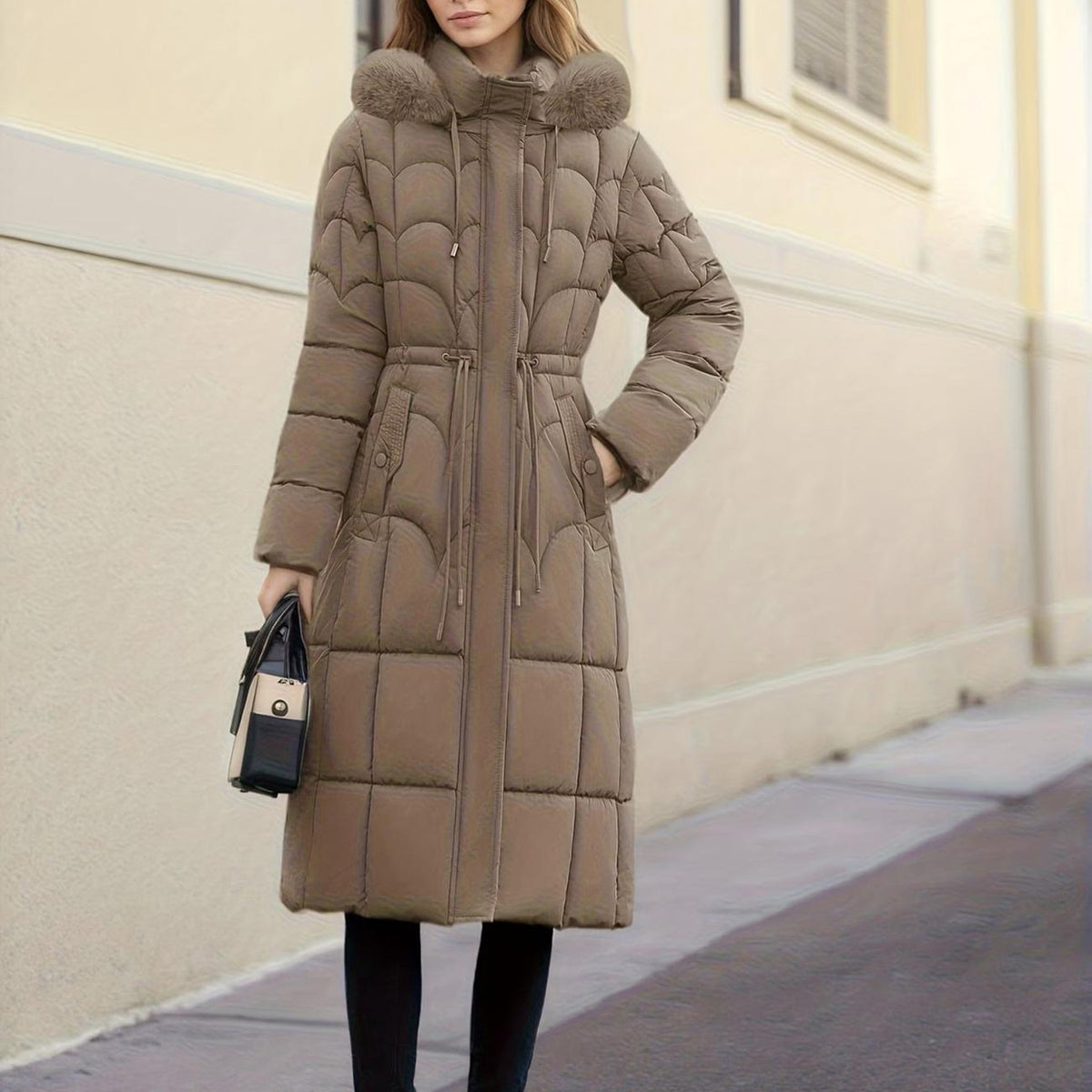 Women's Cotton Winter Coat – Black