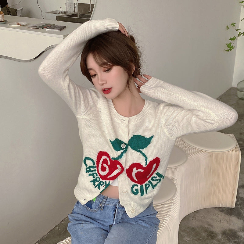 Women's Knit Cardigan – Beige, Blue