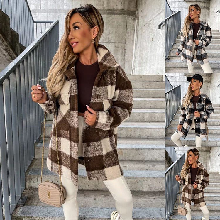 Women's Winter Coat – Black, Brown, Gray