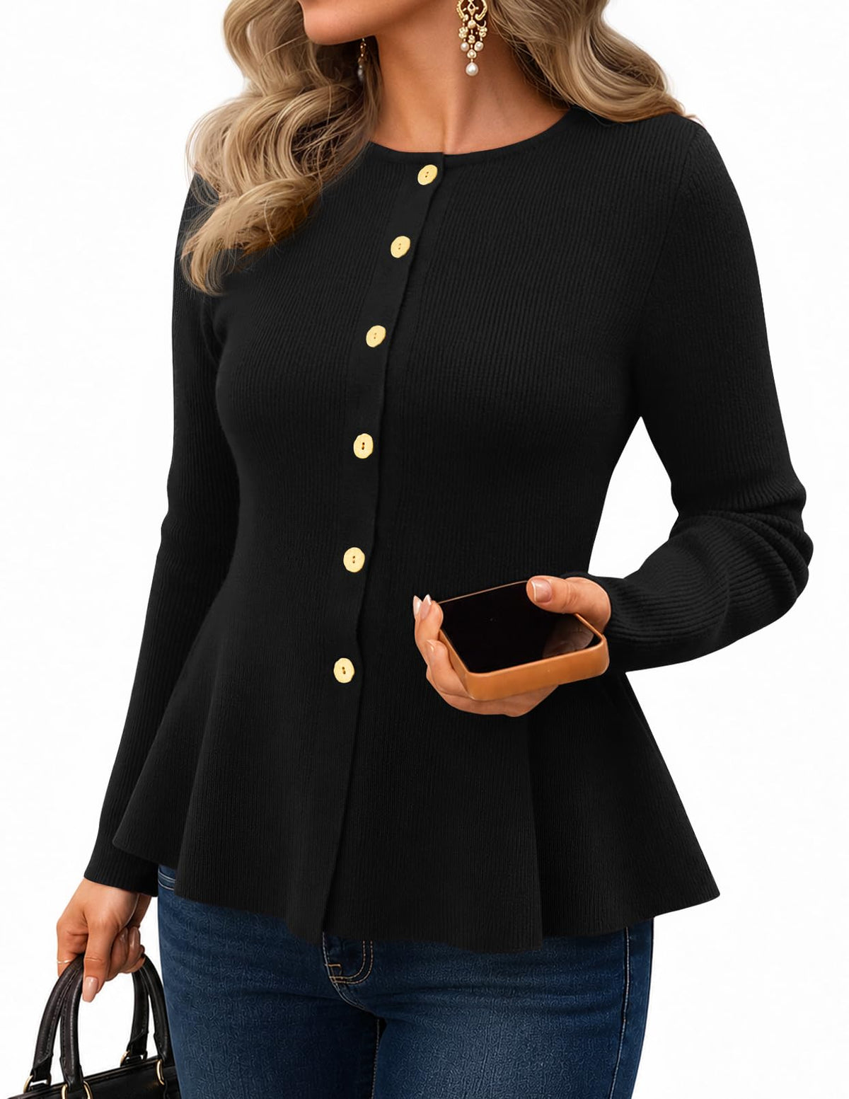 Women's Long Sleeve Knit Cardigan