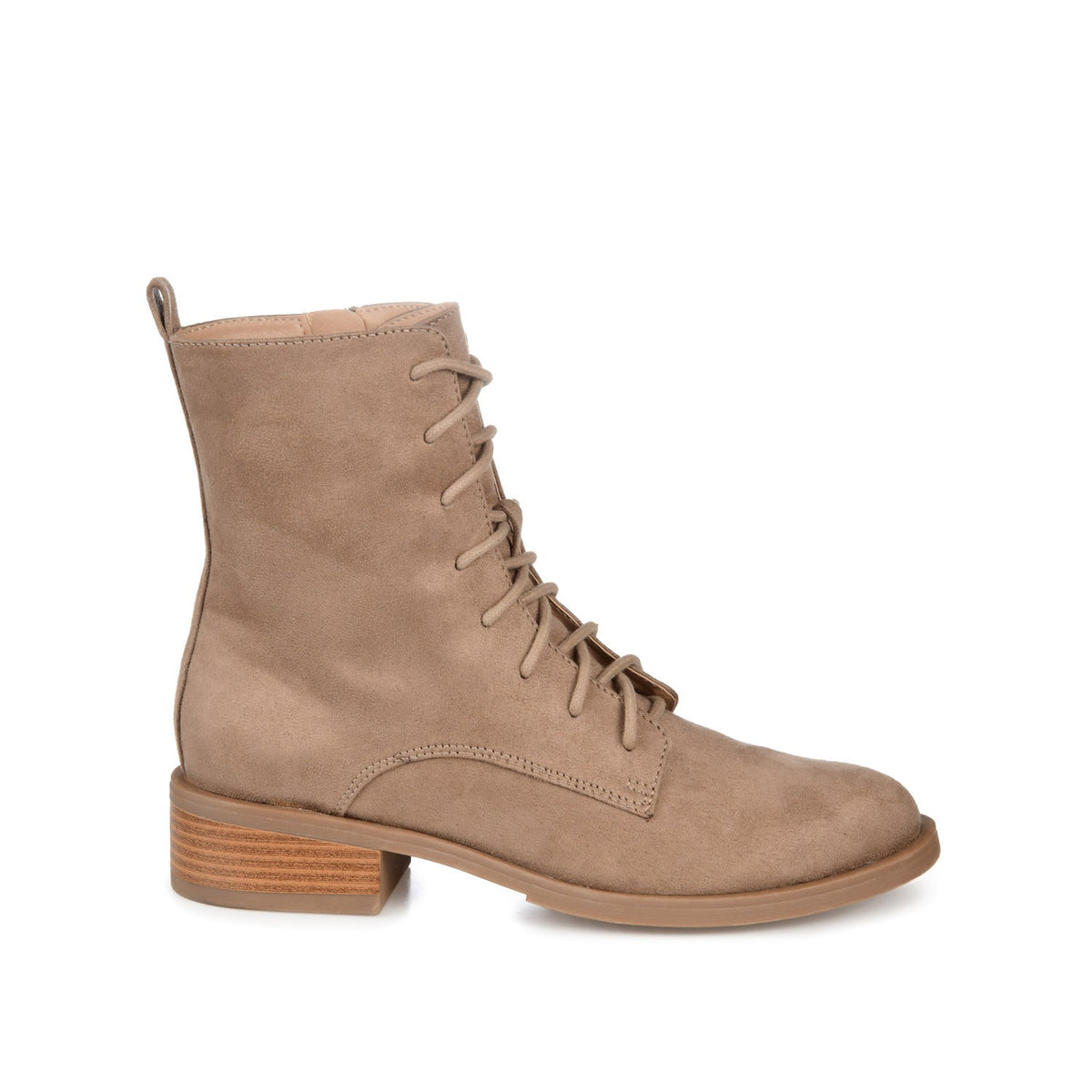 Women's Faux Leather Heeled Combat Boots – Taupe, Oxblood, Navy, Gray