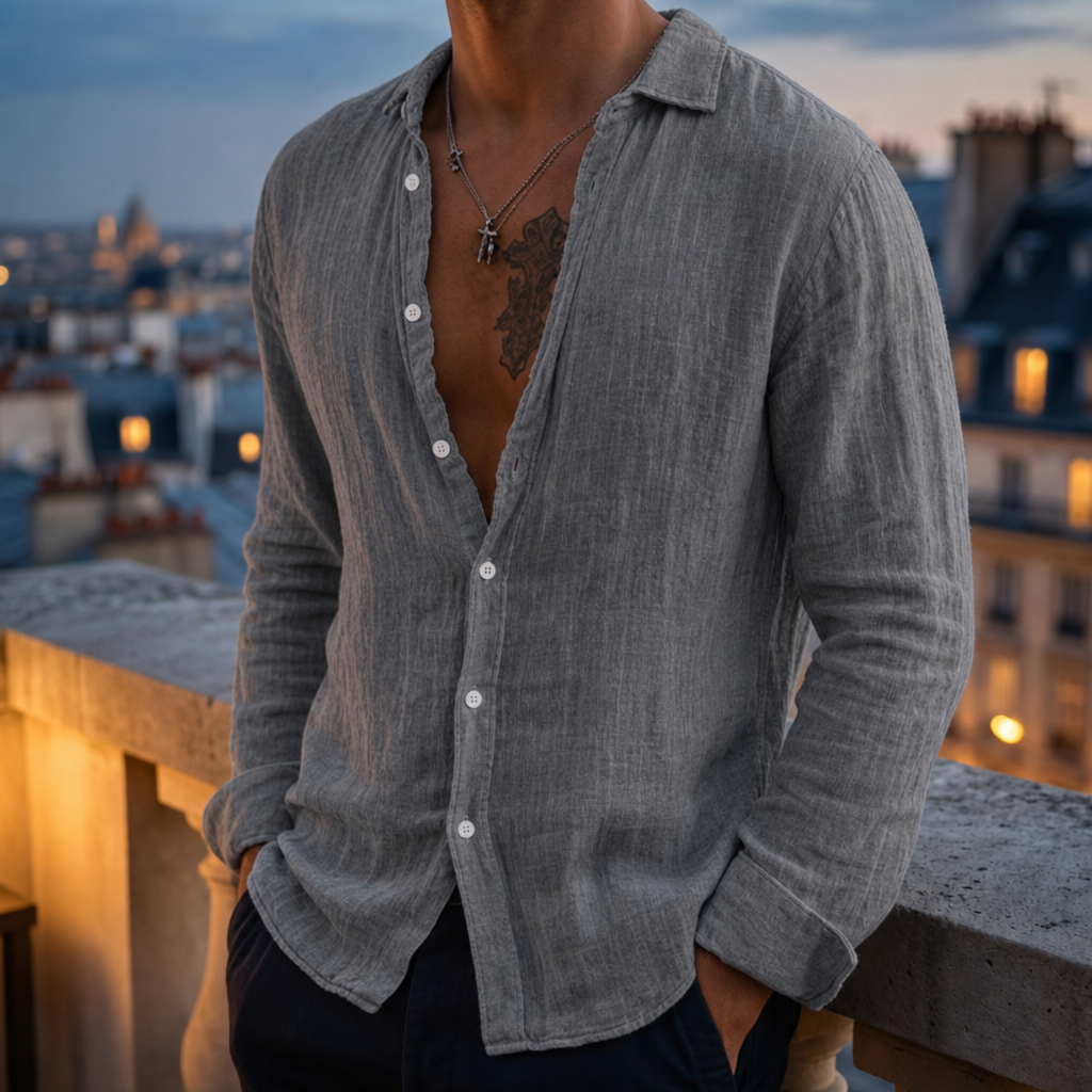 Aaron | Cordoba Linen Long Sleeve Shirt