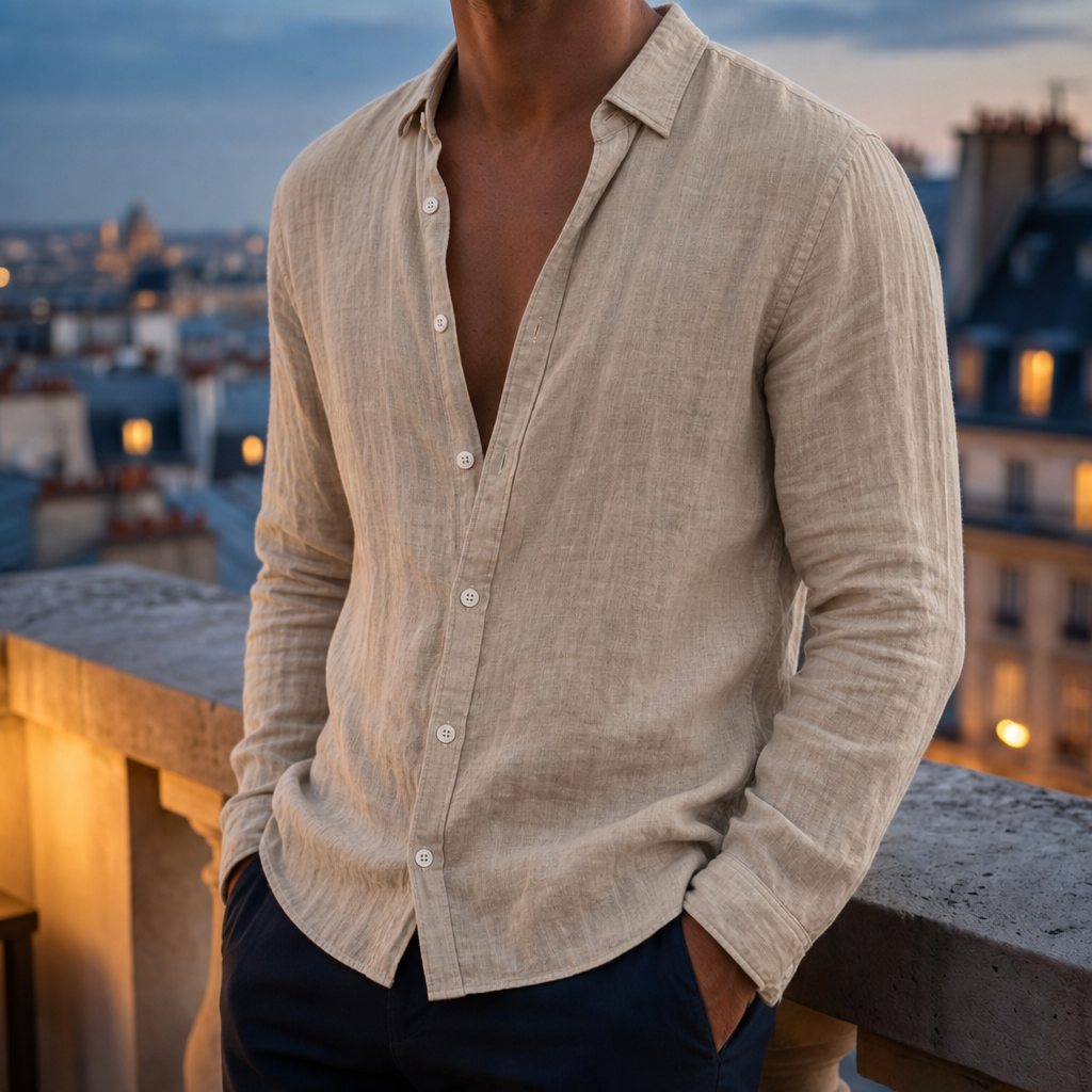 Aaron | Cordoba Linen Long Sleeve Shirt