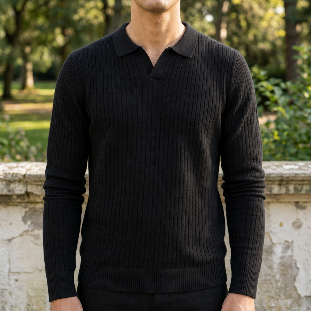 Aiden | Caceres Ribbed Knit Polo