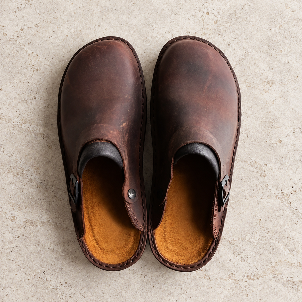 Alexander | Matera Buckle Leather Clogs
