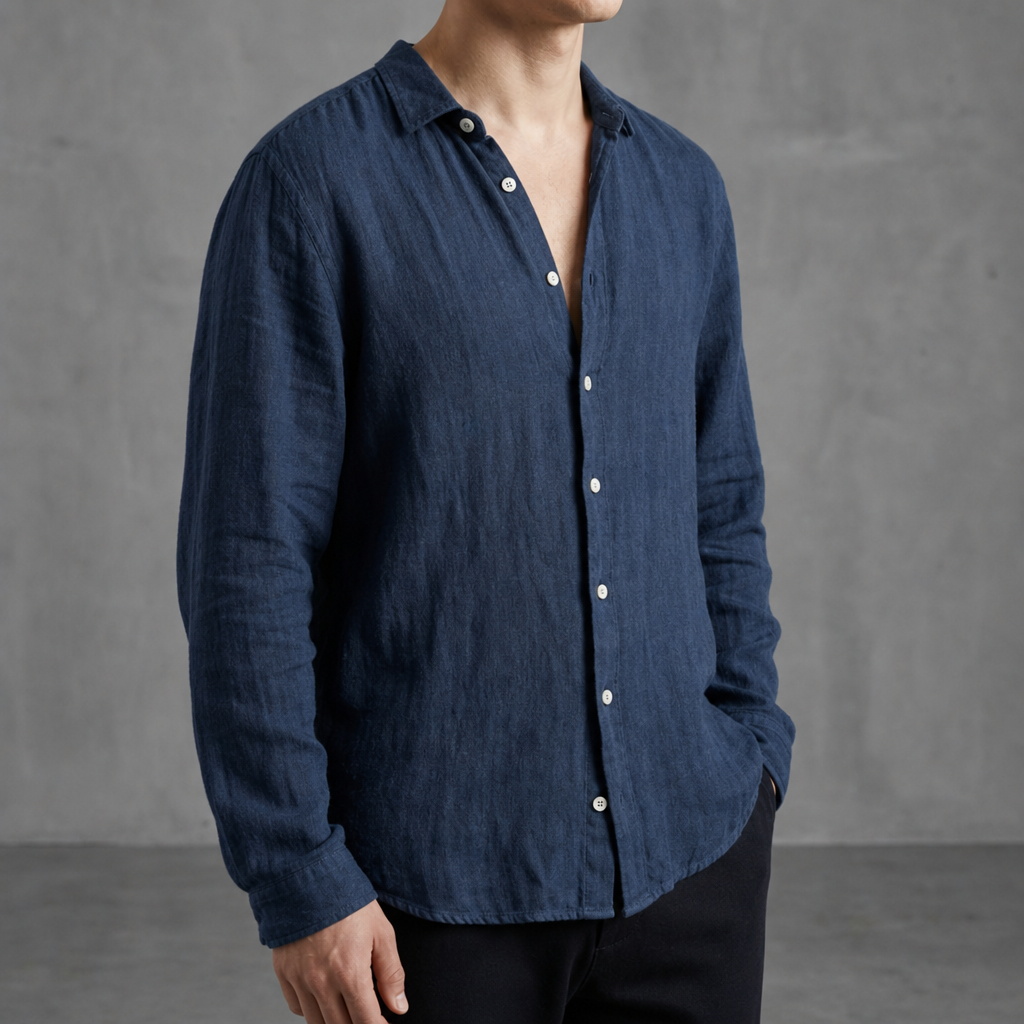 Alexander | Merida Linen Open-Collar Shirt