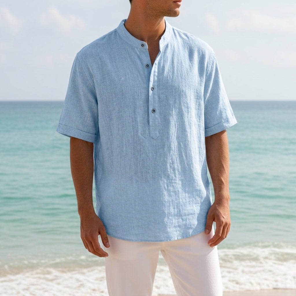 Alexander | Portofino Casual Linen Grandad Shirt