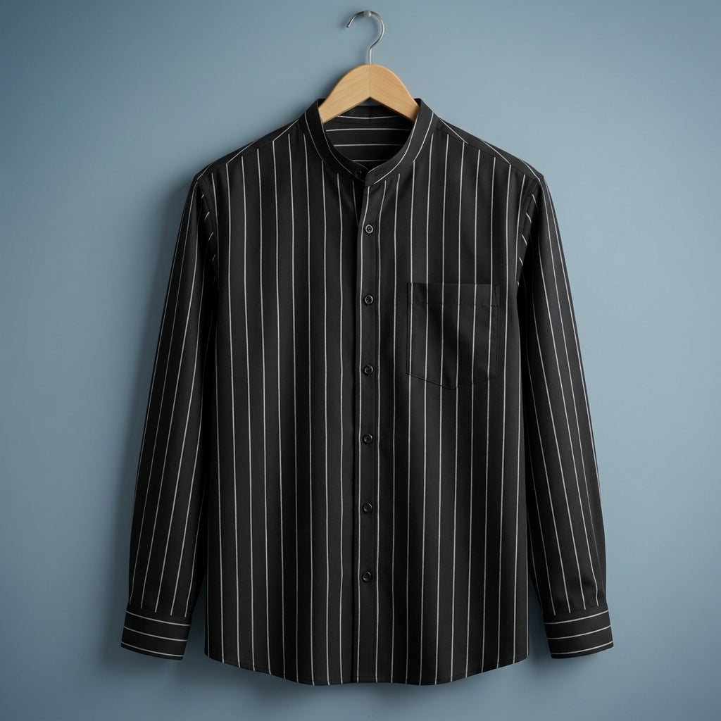 Alexander | Verona Pinstripe Mandarin Shirt