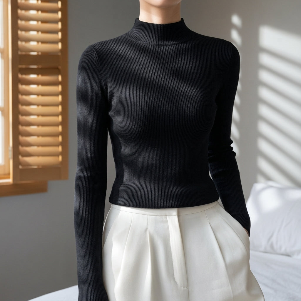 Amelia | Lucia High Collar Knitted Sweater