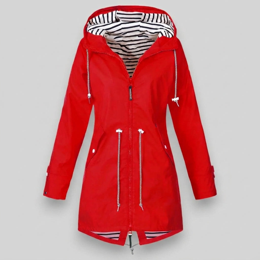 Amelia | Shoreline Drawcord Hooded Rain Jacket