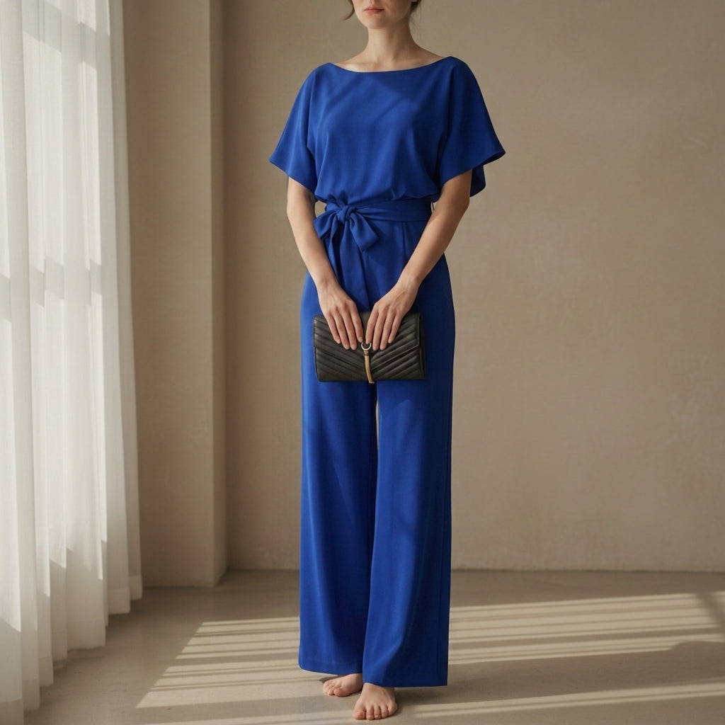 Anna | Sagres Belted Wide-Leg Jumpsuit