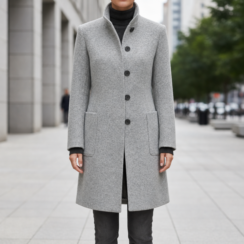 Aria | Bandol Grey Wool-Blend Coat