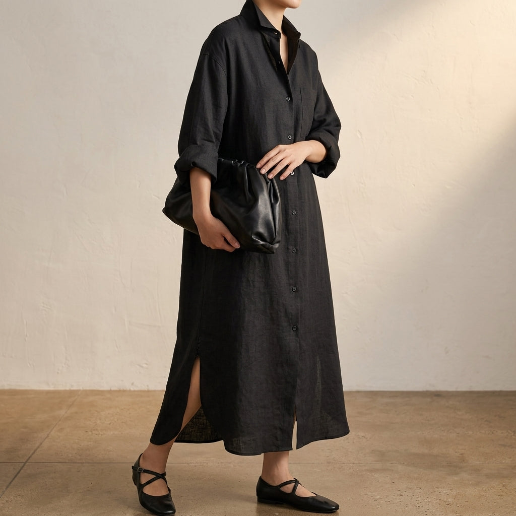 Audrey | Bellagio Linen Shirt Dress