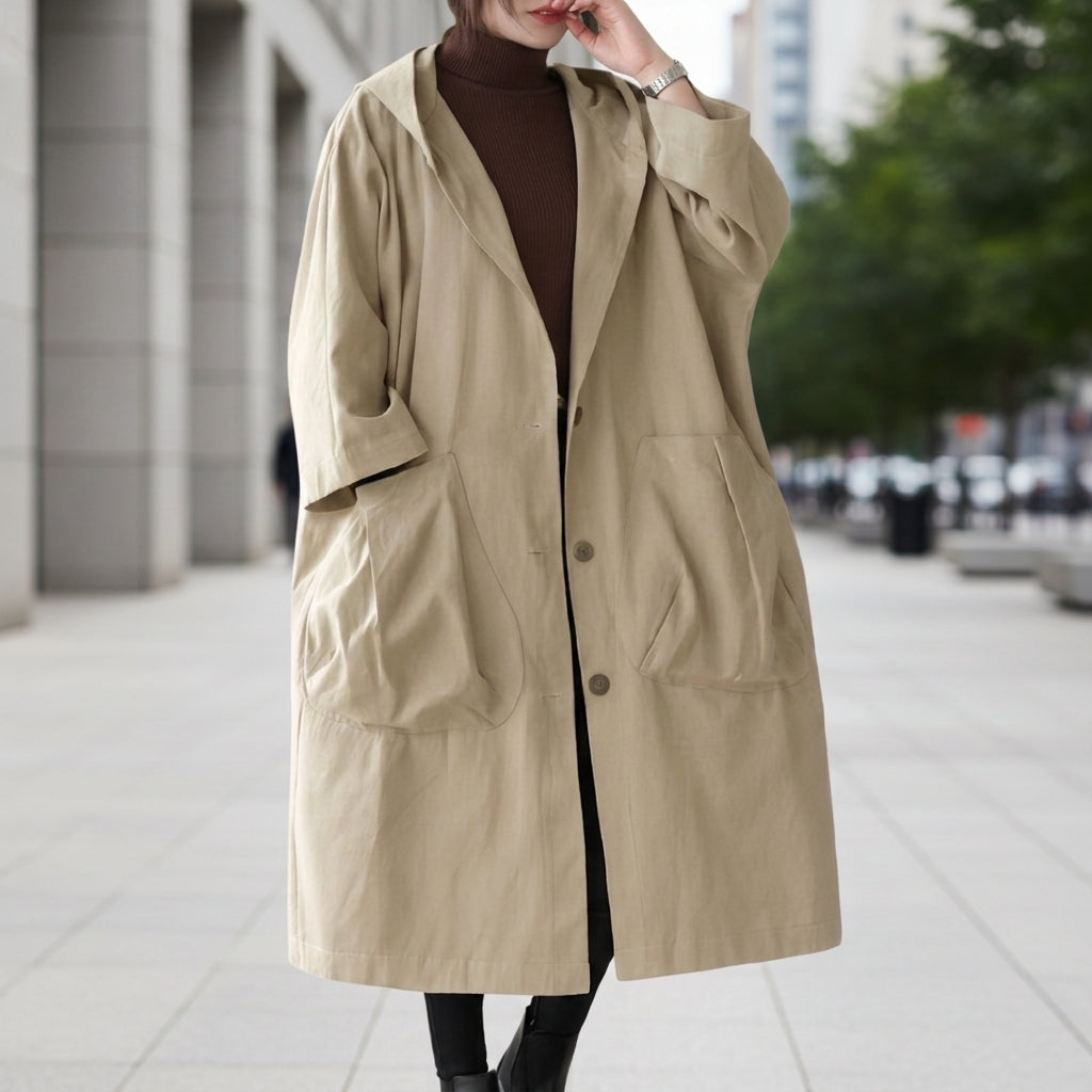 Audrey | Kea Oversized Hooded Windbreaker Coat