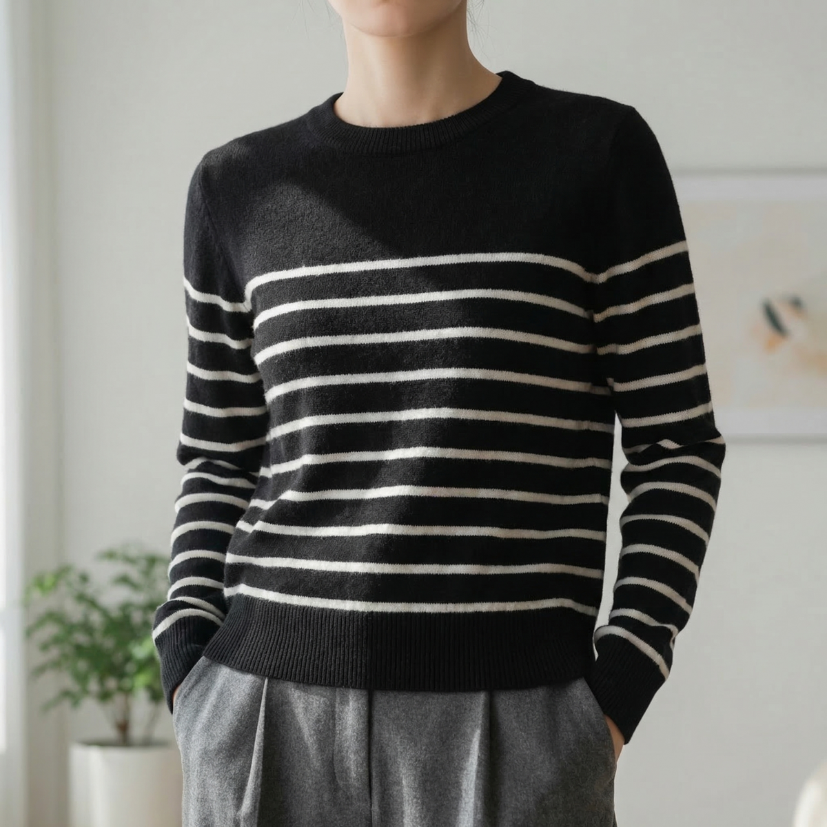 Audrey | Milan Color Stripe Pullover Sweater