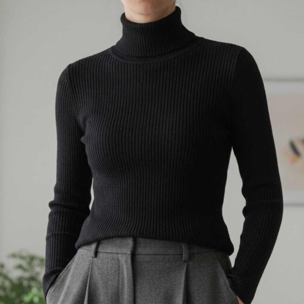 Aurora | Limassol Ribbed Turtleneck Sweater