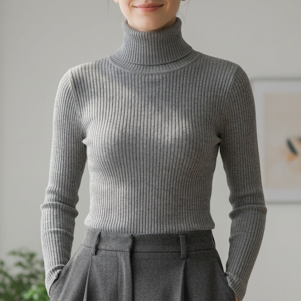 Aurora | Limassol Ribbed Turtleneck Sweater