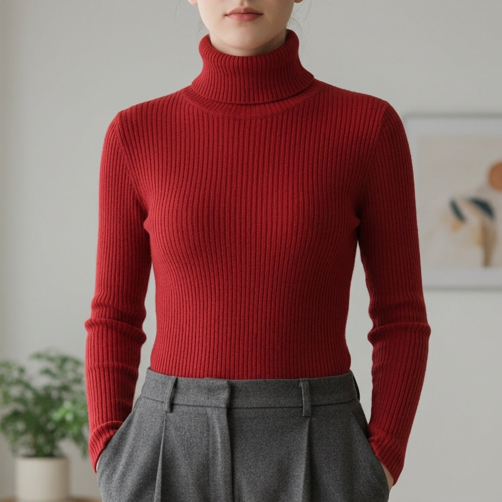 Aurora | Limassol Ribbed Turtleneck Sweater