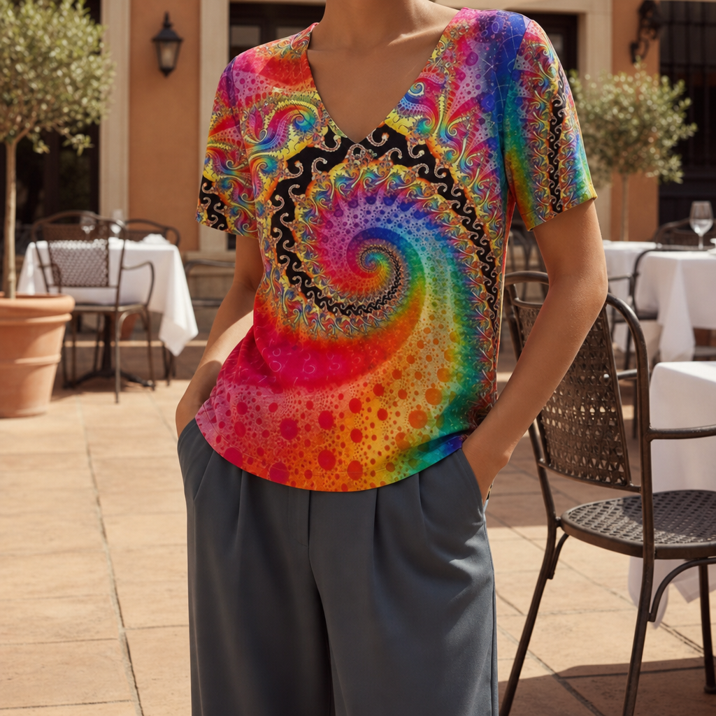 Aurora | Mljet Print V-Neck Top