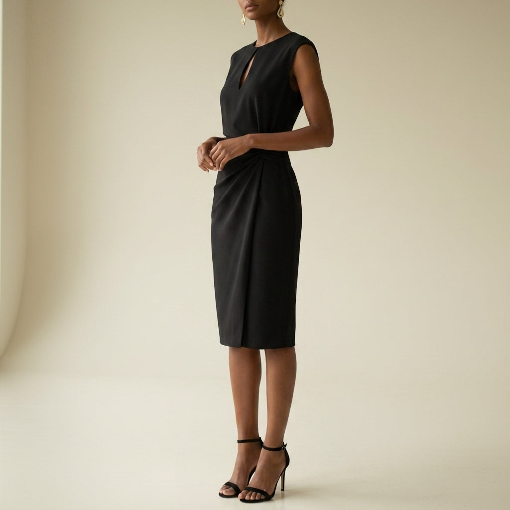 Aurora | Olhao Keyhole Ruched Midi Dress