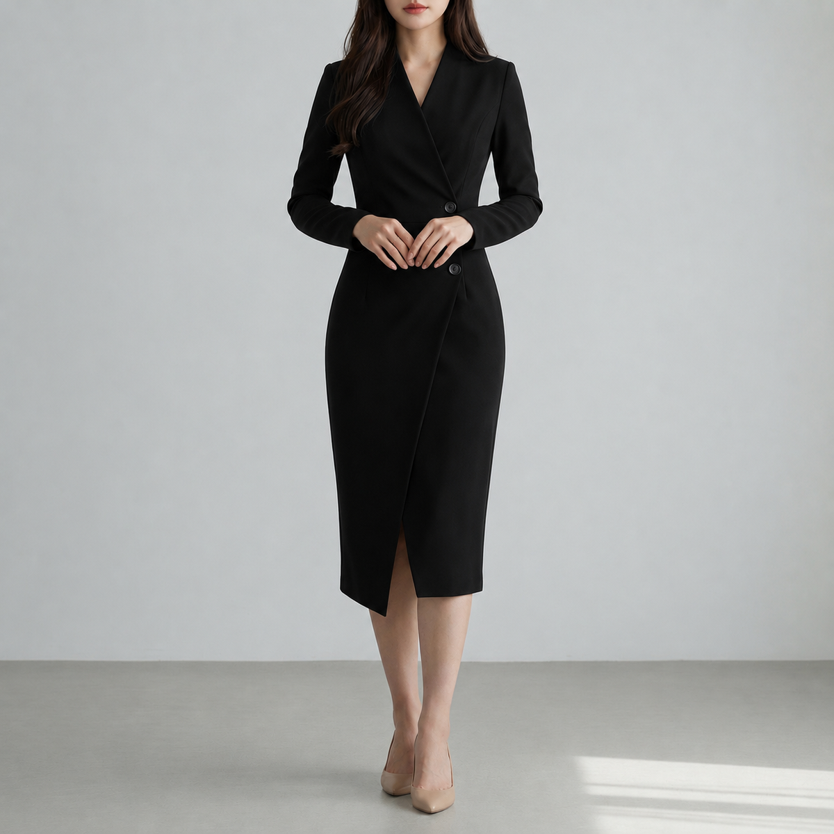 Aurora | Trogir Wrap Button Midi Dress