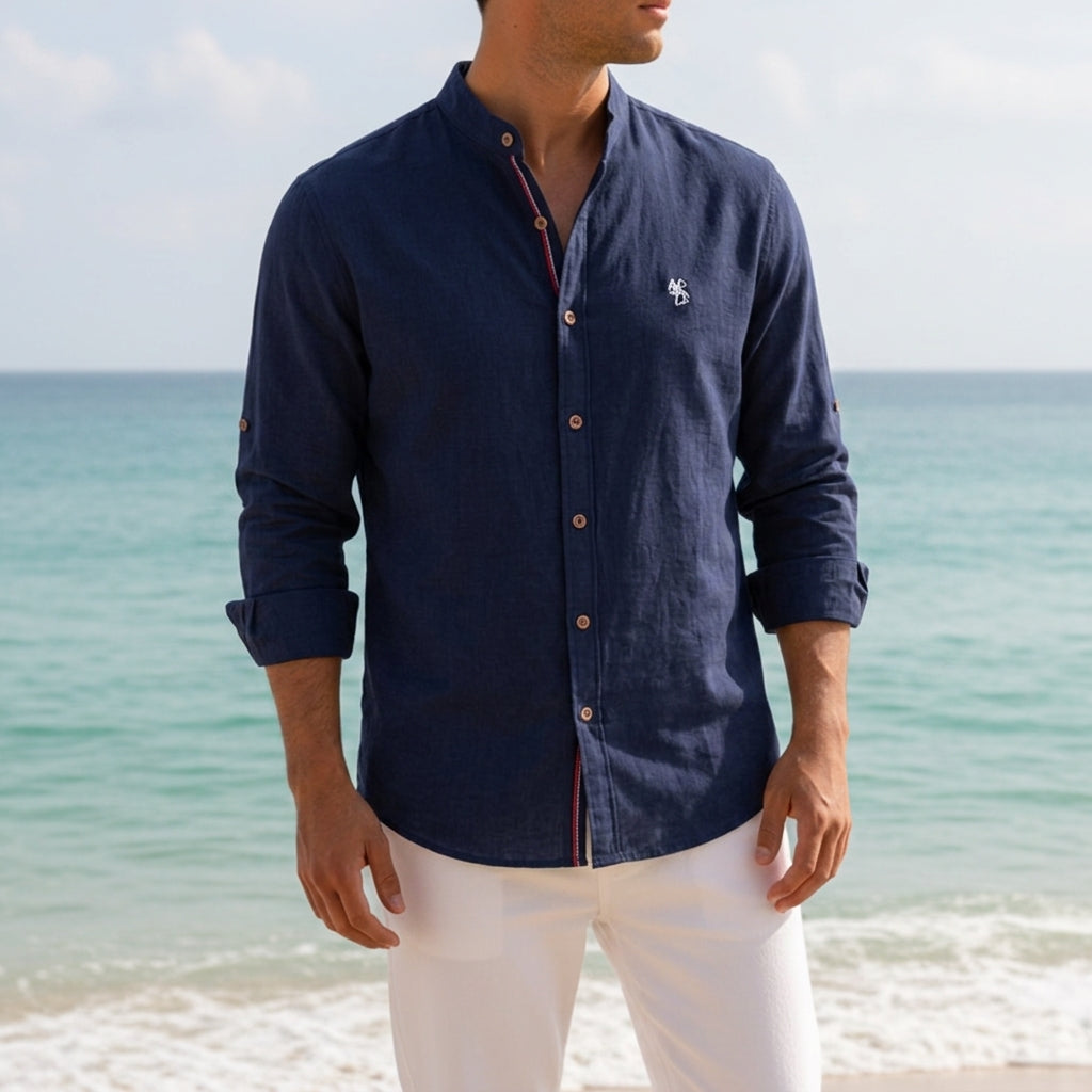 Austin | Aldgate Mandarin-Collar Cotton Shirt