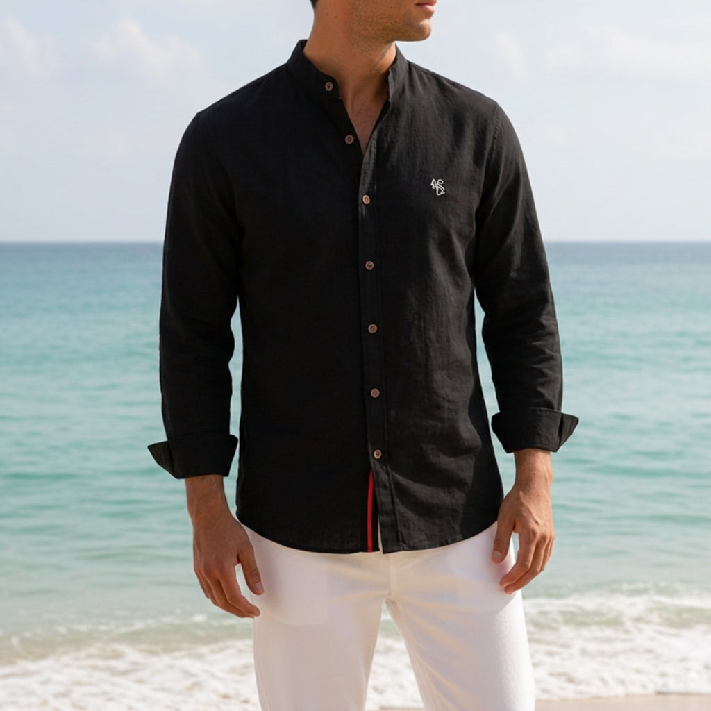 Austin | Aldgate Mandarin-Collar Cotton Shirt