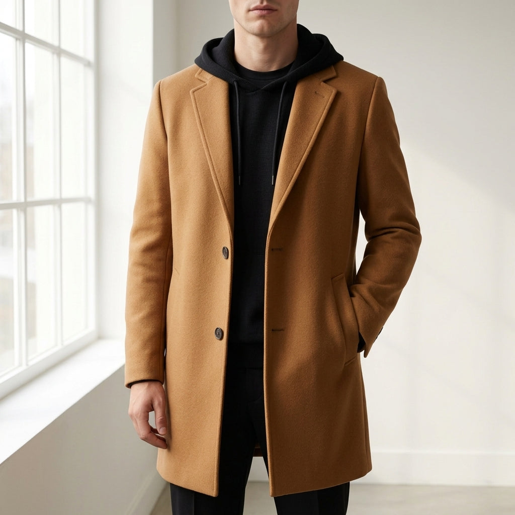 Austin | Marlowe Wool-Blend Hooded Overcoat