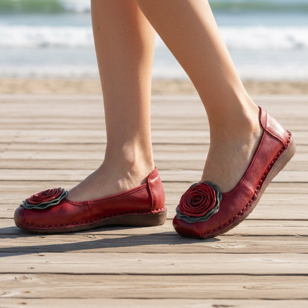 Ava | Albufeira Floral Appliqué Loafers