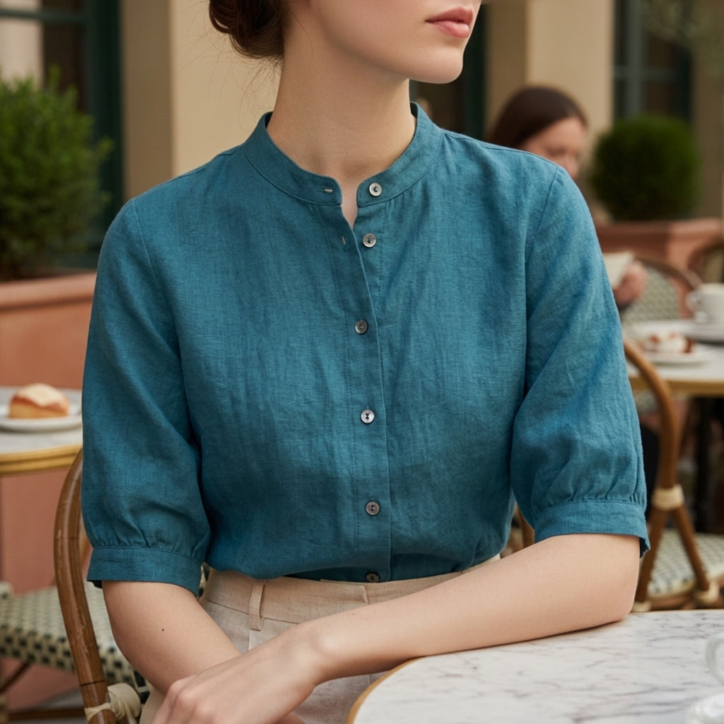 Avery | Paros Relaxed Linen Blouse