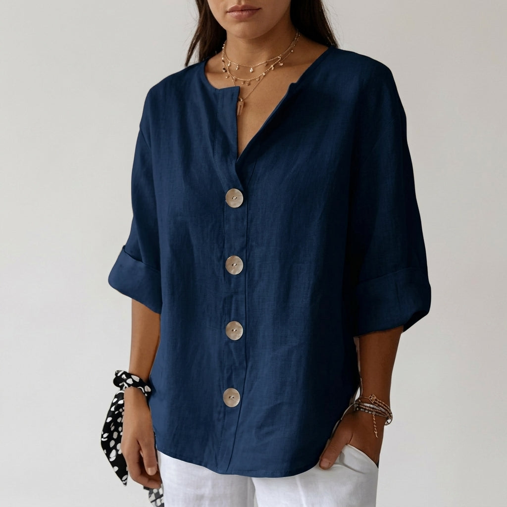 Bella | Tarifa Cotton Linen Blouse