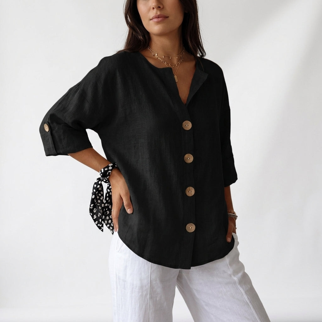 Bella | Tarifa Cotton Linen Blouse