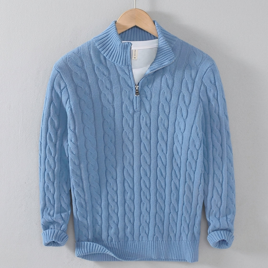 Benjamin | Lucca Cable Knit Half Zip Sweater