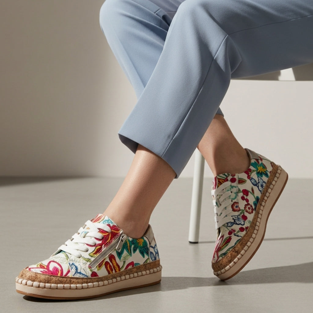 Camila | Monaco Cork Sole Lace Up Sneakers