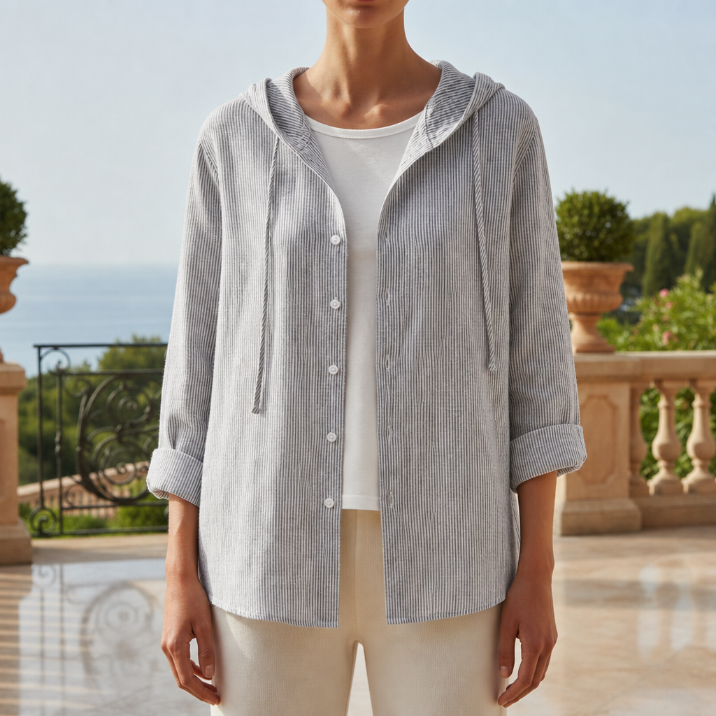 Camila | Trento Striped Hooded Shirt