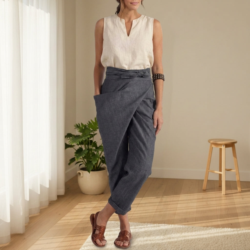 Caroline | Comino Wrap High-Waist Pants