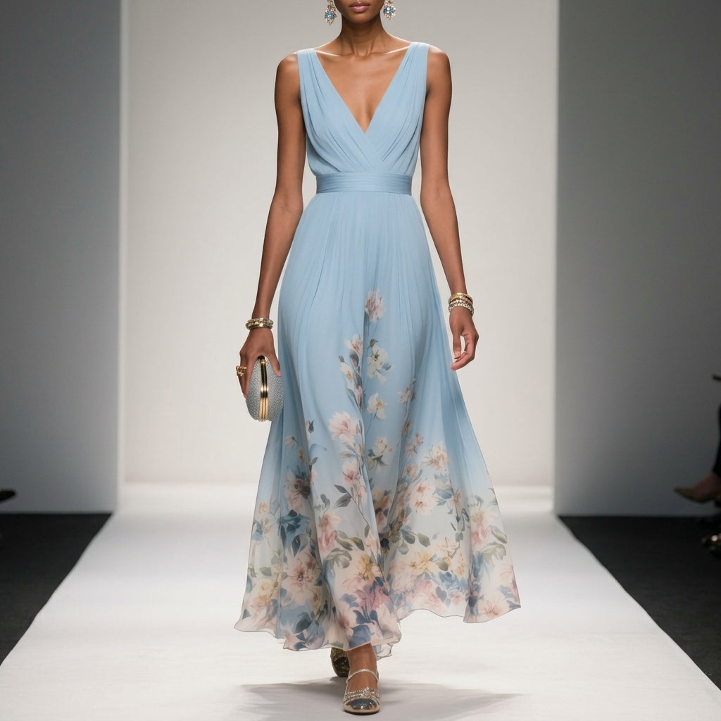 Chloe | Cascais V-Neck Maxi Dress