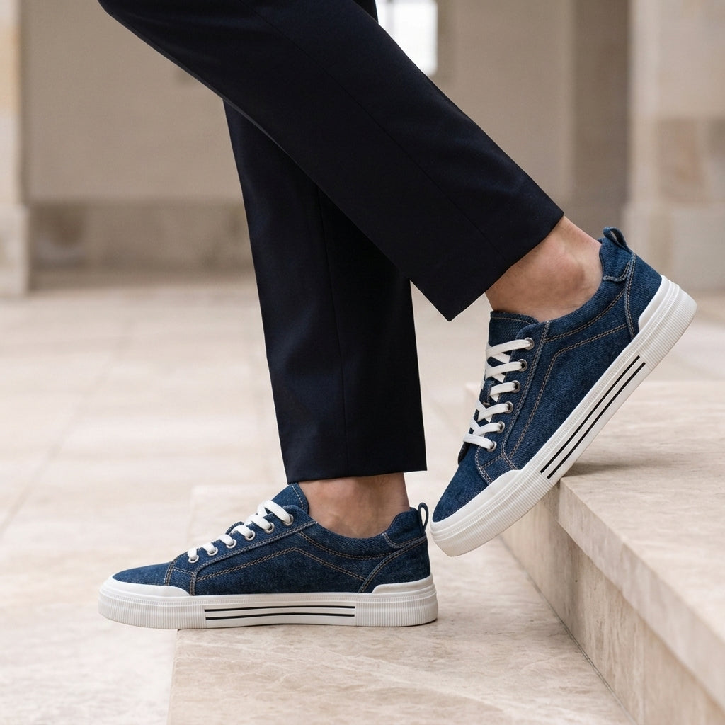 Connor | Sanlucar Washed Denim Sneakers