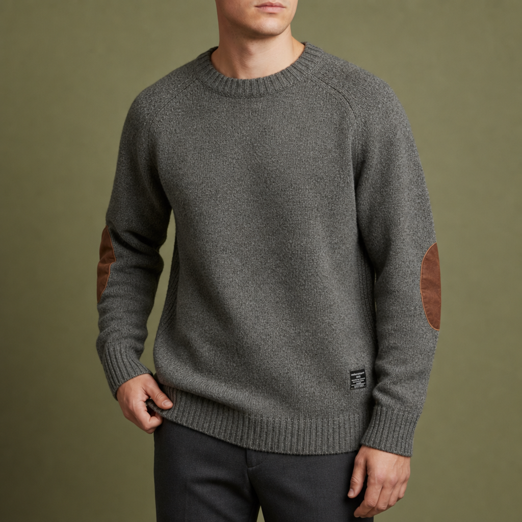 Connor | Thassos Elbow Patch Sweater