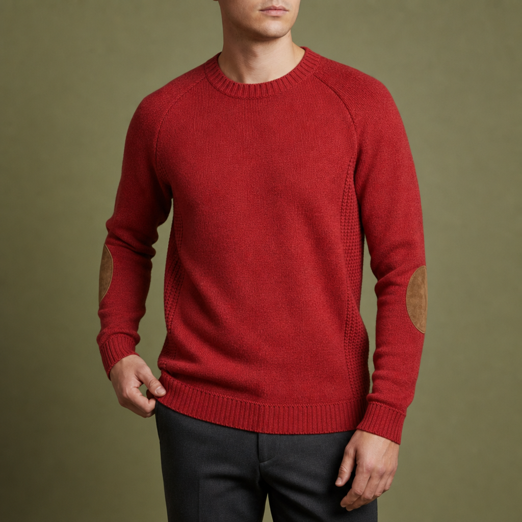 Connor | Thassos Elbow Patch Sweater