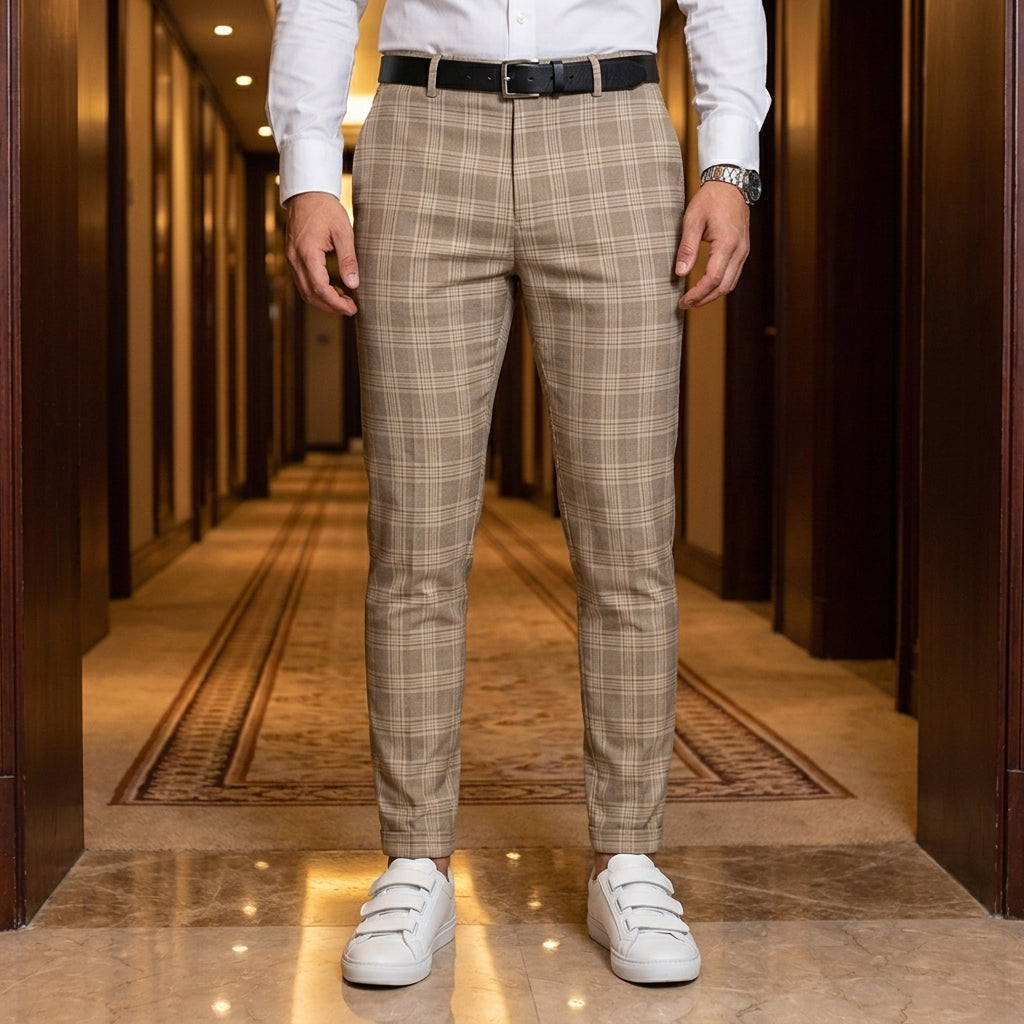 David | Elounda Slim Fit Plaid Chinos