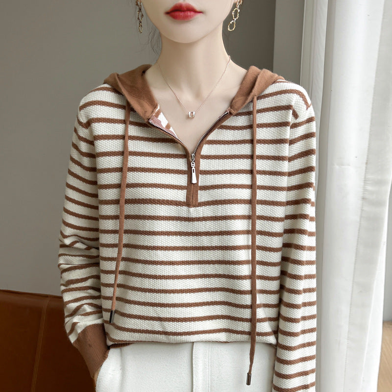 Women's Long Sleeve Knit Sweater – Black, Gray, Light Coffee