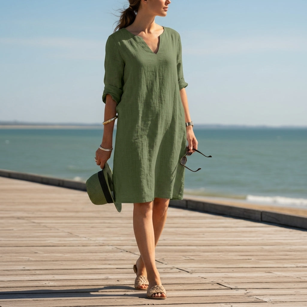 Eleanor | Paxos Relaxed V-Neck Dress