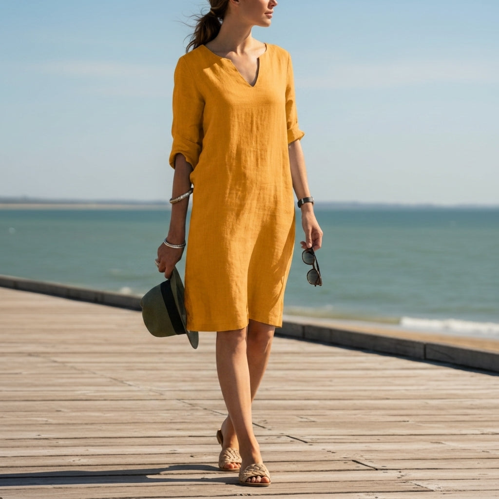 Eleanor | Paxos Relaxed V-Neck Dress