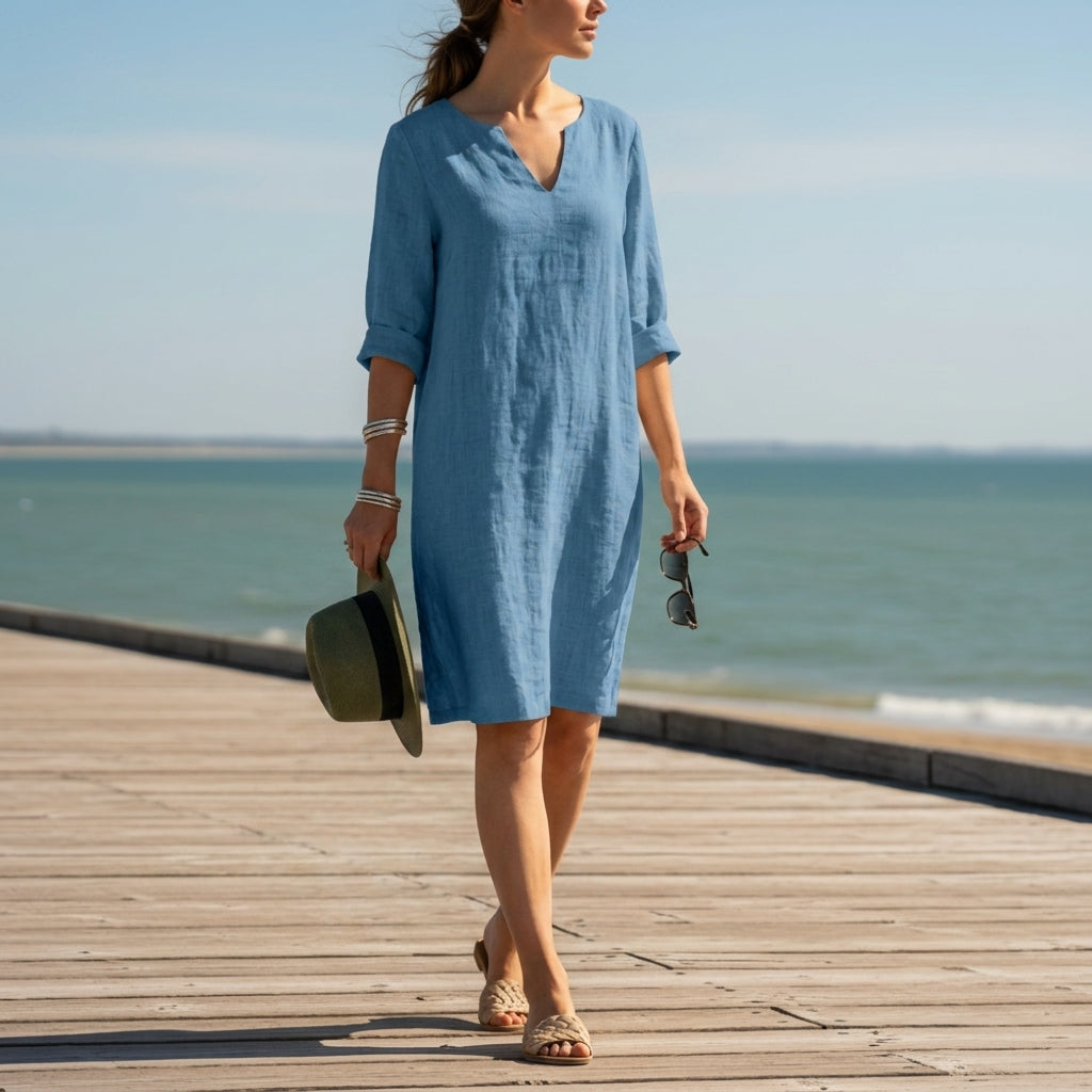 Eleanor | Paxos Relaxed V-Neck Dress