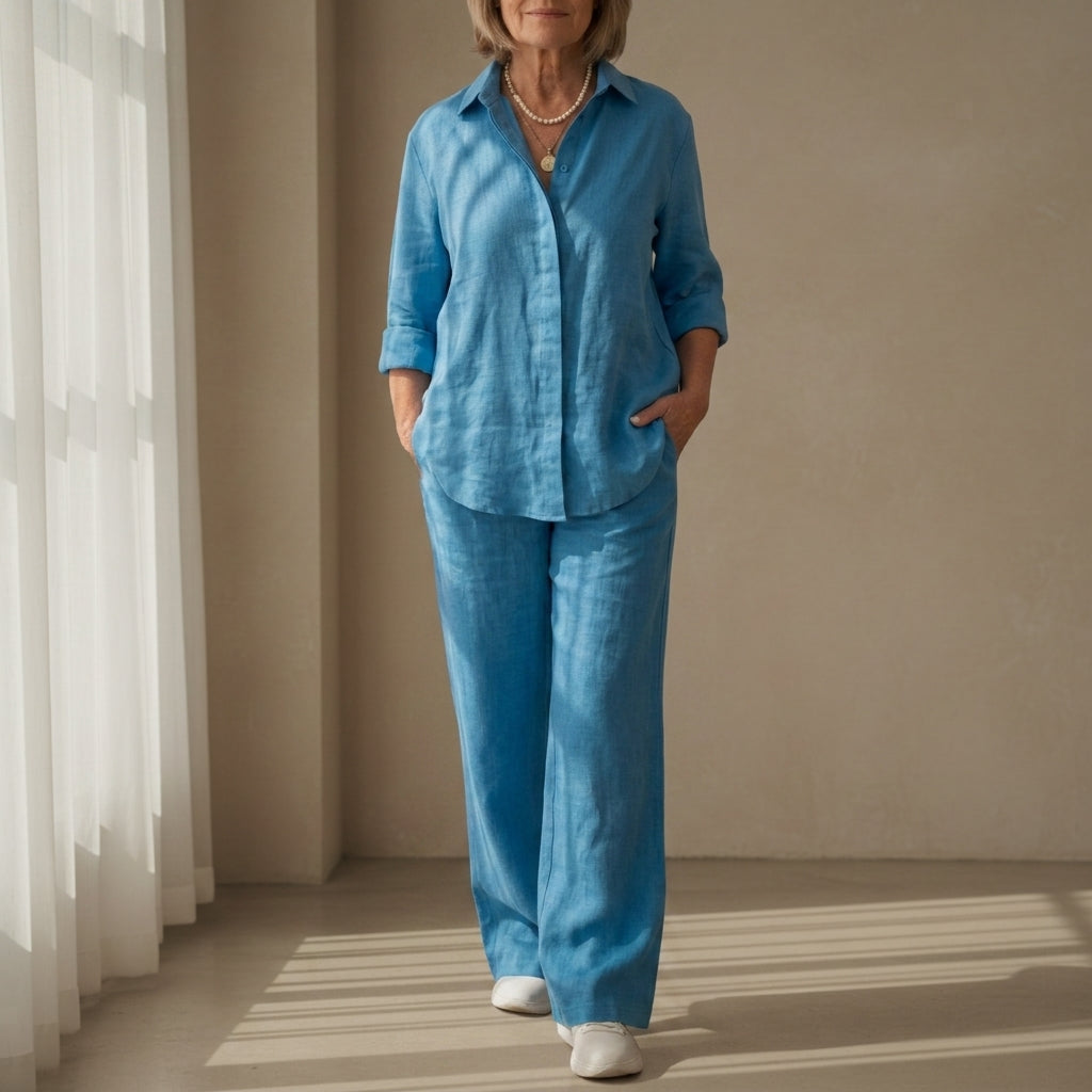 Eleanor | Viana Linen Shirt Trouser Set