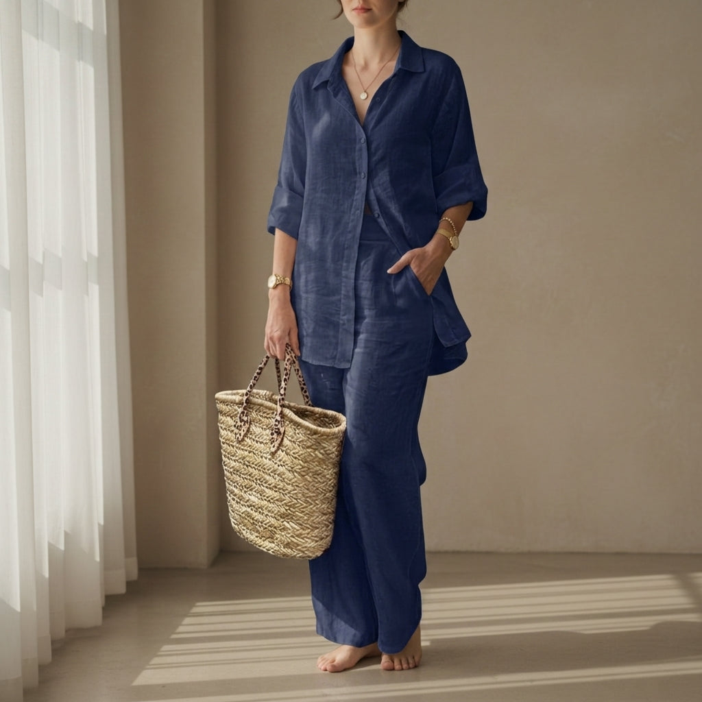 Eleanor | Viana Linen Shirt Trouser Set