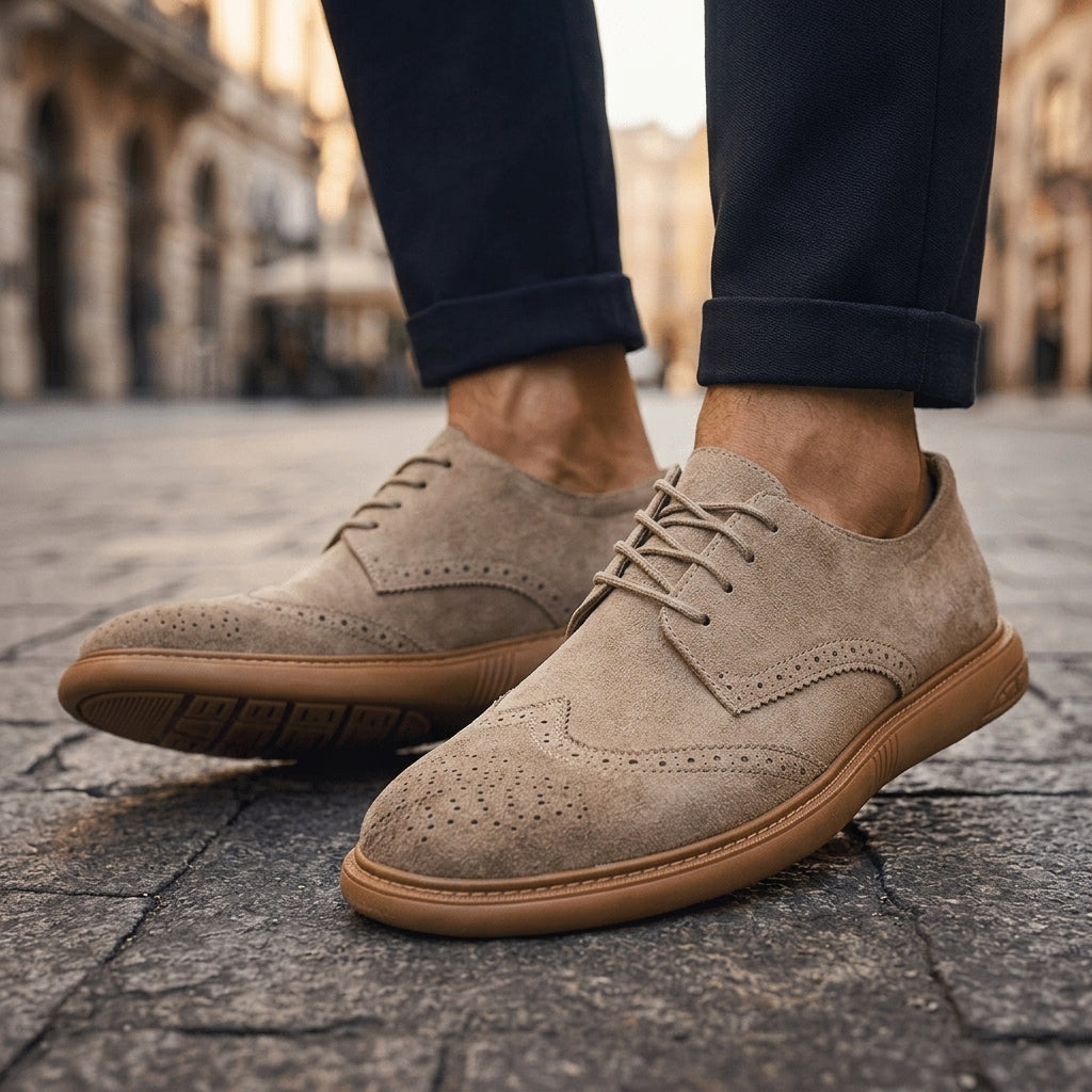 Elijah | Maratea Faux Suede Brogue Shoes