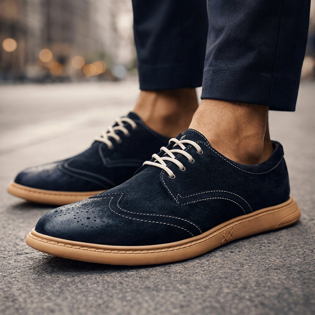 Elijah | Maratea Faux Suede Brogue Shoes