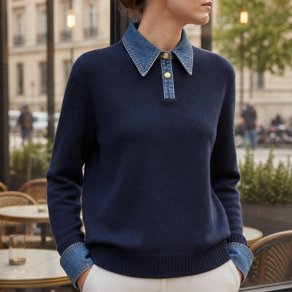 Ella | Montpellier Denim Collar Knit Sweater